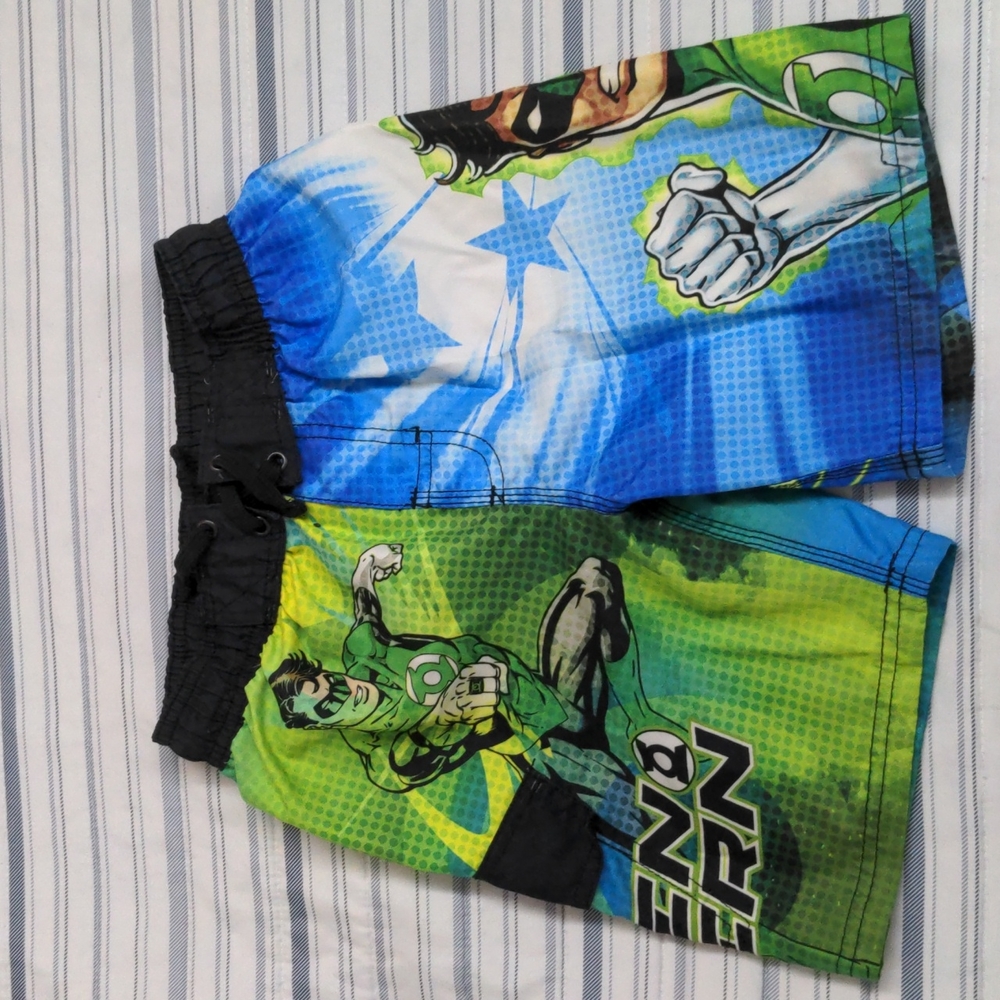 4/5 XS Green Lantern sz 4/5 XS Toddler Polyester Boys SWIM TRUNKS